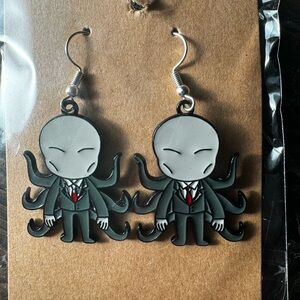 Gray and Black Tentacle Earrings